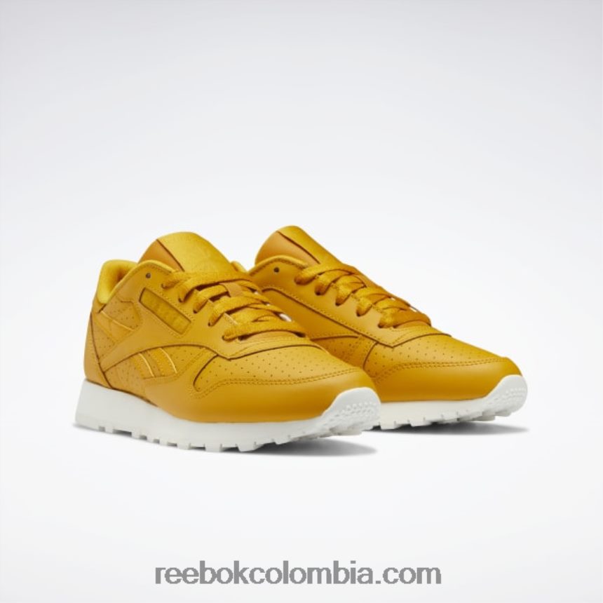 mujer ocre brillante/tiza zapatos de mujer de cuero clasicos Reebok D260LP239
