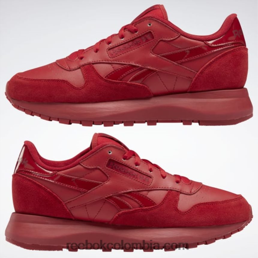 mujer rojo destello/burdeos clásico zapatos clásicos de piel sp para mujer Reebok D260LP231