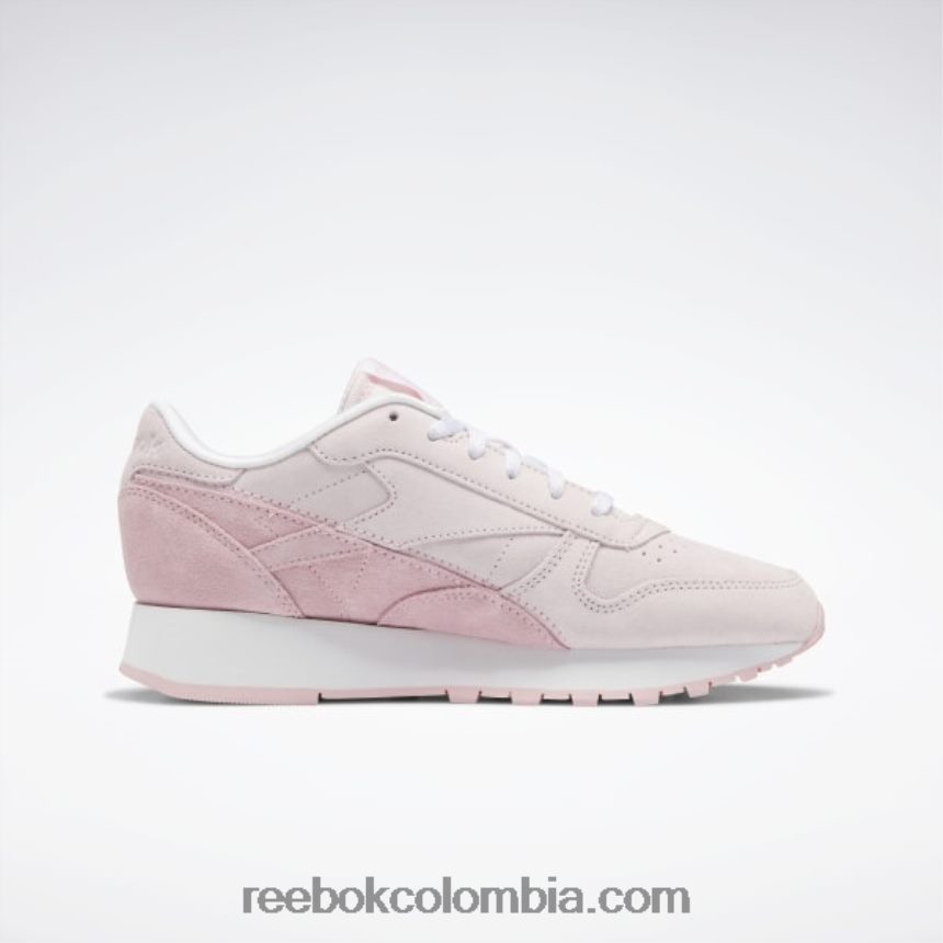 mujer rosa porcelana/resplandor rosa/blanco ftwr zapatos de mujer de cuero clasicos Reebok D260LP205