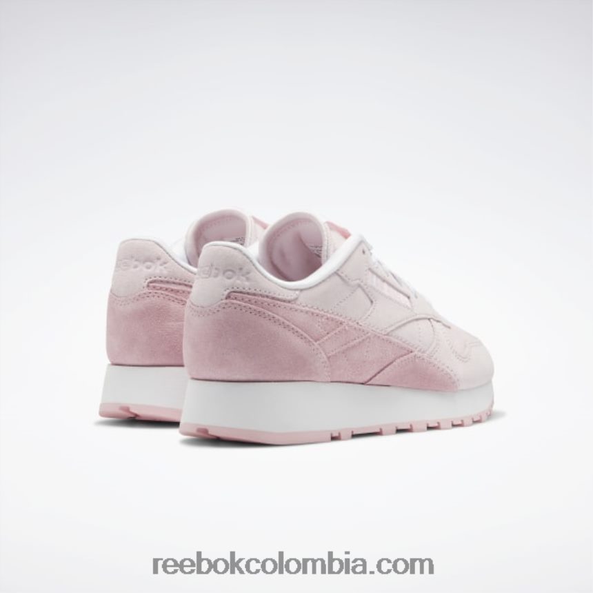 mujer rosa porcelana/resplandor rosa/blanco ftwr zapatos de mujer de cuero clasicos Reebok D260LP205