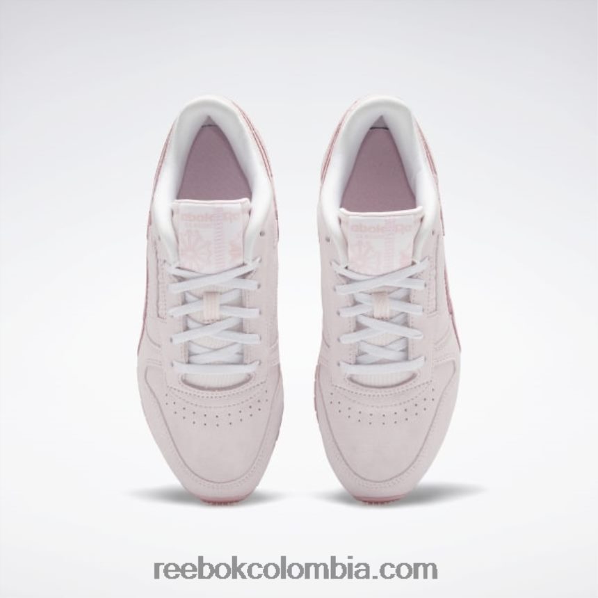 mujer rosa porcelana/resplandor rosa/blanco ftwr zapatos de mujer de cuero clasicos Reebok D260LP205