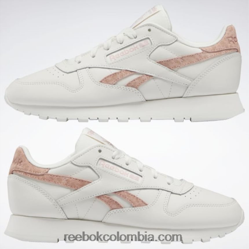 mujer tiza/aura naranja zapatos de mujer de cuero clasicos Reebok D260LP428