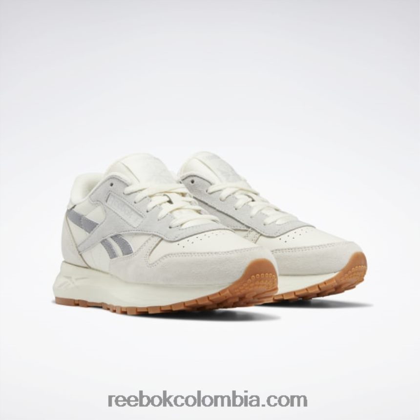 mujer tiza/gris puro 2/plata mate zapatos clásicos de piel sp para mujer Reebok D260LP179