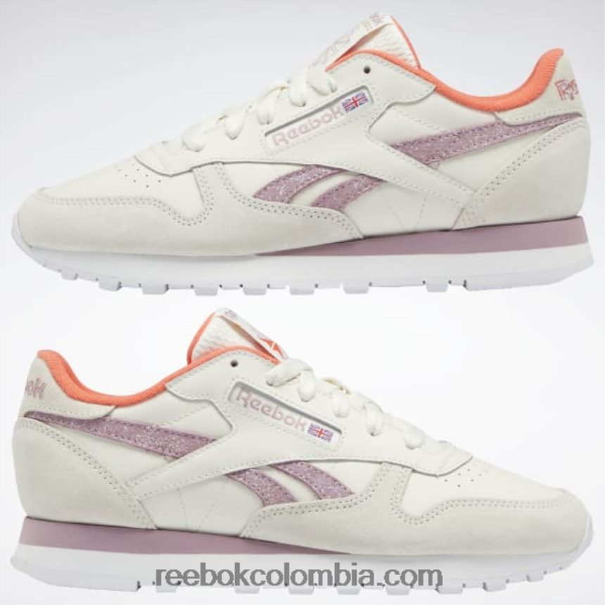 mujer tiza/lila infundido/ftwr blanco zapatos de mujer de cuero clasicos Reebok D260LP81