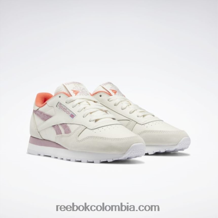 mujer tiza/lila infundido/ftwr blanco zapatos de mujer de cuero clasicos Reebok D260LP81