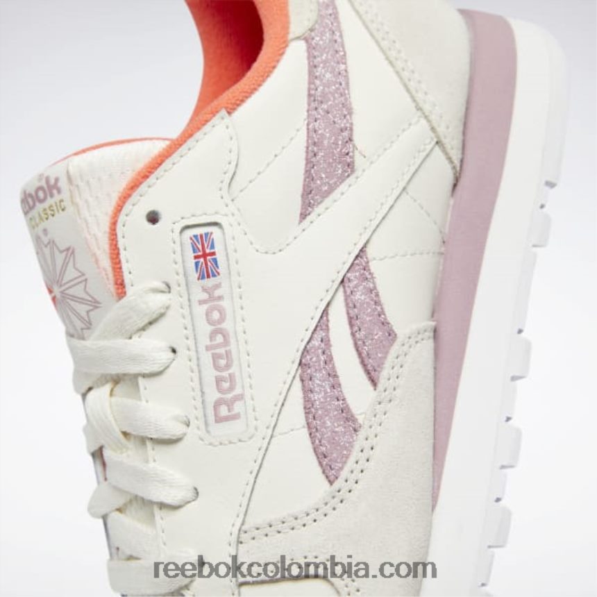 mujer tiza/lila infundido/ftwr blanco zapatos de mujer de cuero clasicos Reebok D260LP81