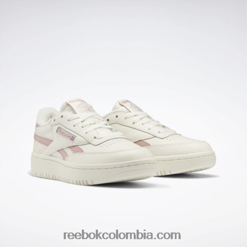 mujer tiza/rosa ahumado club c doble zapatos de mujer Reebok D260LP9