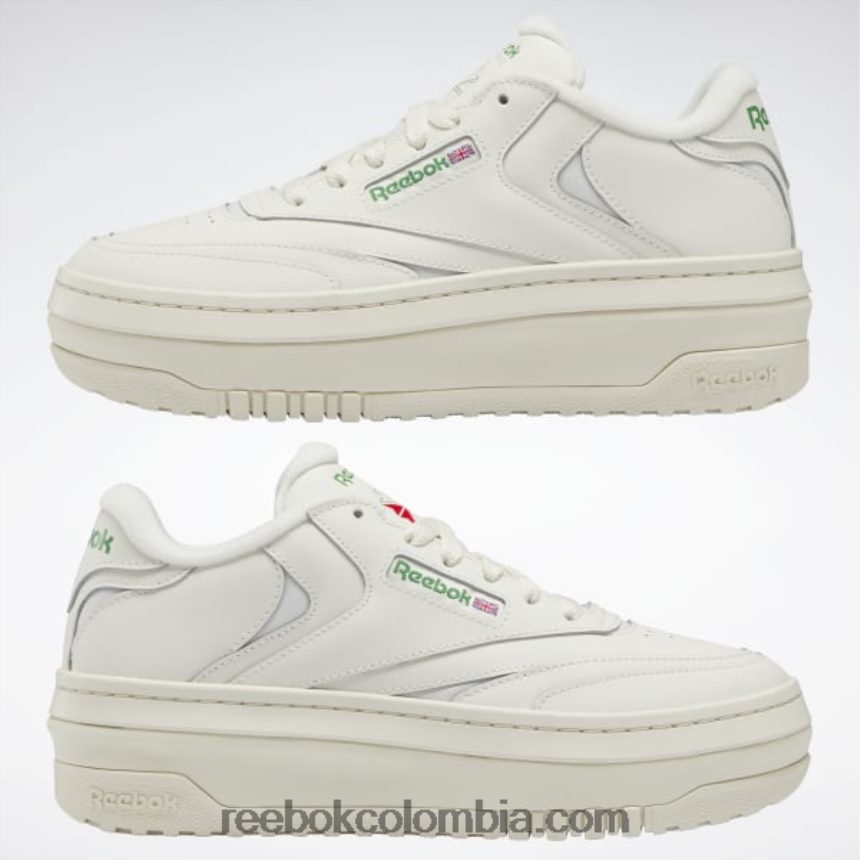 mujer tiza/verde cañada zapatos club c extra mujer Reebok D260LP3