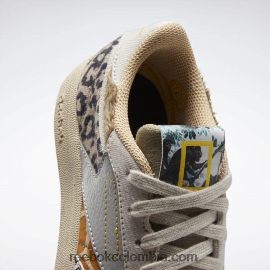 niños avena/piedra arenisca/camello suave zapatillas national Geographic club c - preescolar Reebok D260LP1418