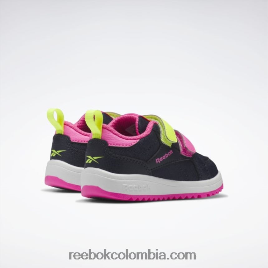 niños azul marino vectorial/rosa atómico/amarillo ácido solar zapatos bajos con cierre weebok - niño pequeño Reebok D260LP1404