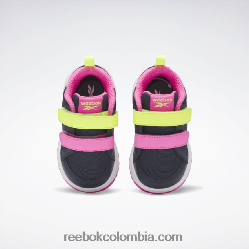 niños azul marino vectorial/rosa atómico/amarillo ácido solar zapatos bajos con cierre weebok - niño pequeño Reebok D260LP1404