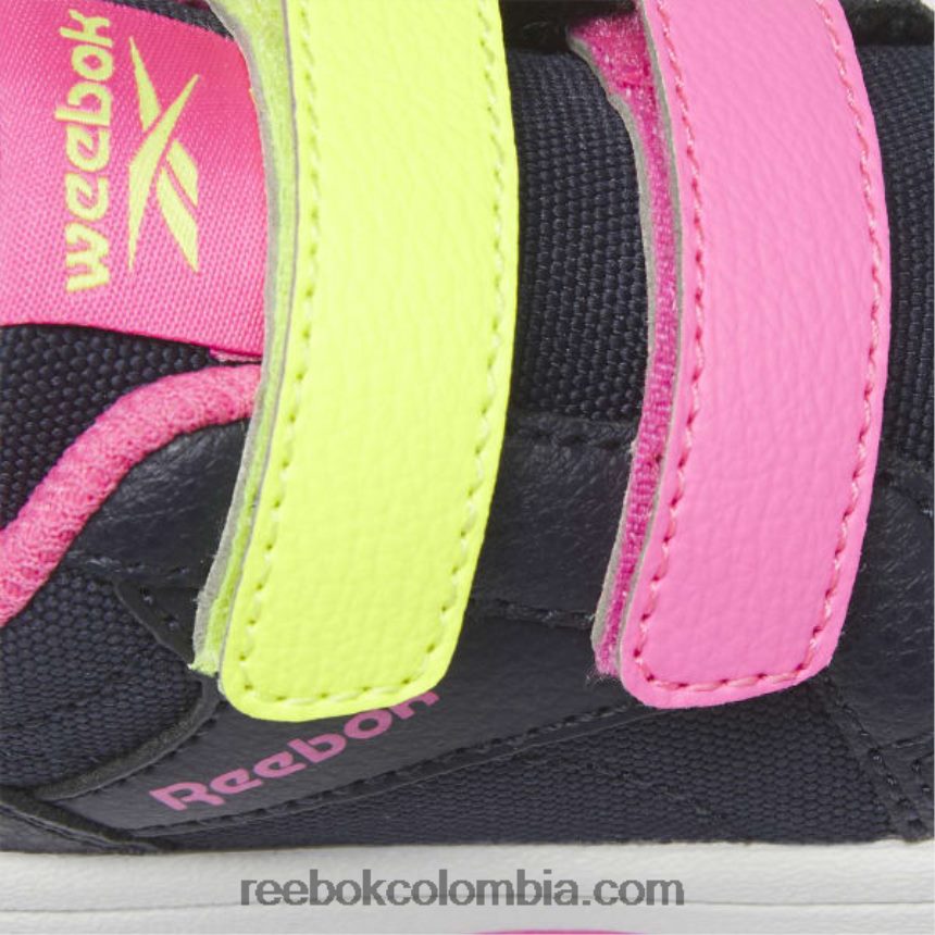 niños azul marino vectorial/rosa atómico/amarillo ácido solar zapatos bajos con cierre weebok - niño pequeño Reebok D260LP1404