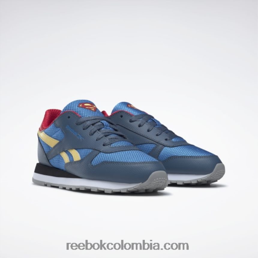 niños azul optimista/rojotástico/amarillo brumoso zapatos de cuero clásicos dc - escuela primaria Reebok D260LP1390