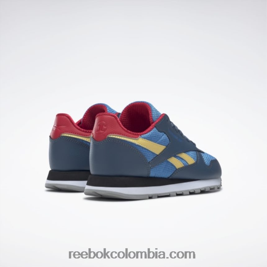 niños azul optimista/rojotástico/amarillo brumoso zapatos de cuero clásicos dc - escuela primaria Reebok D260LP1390