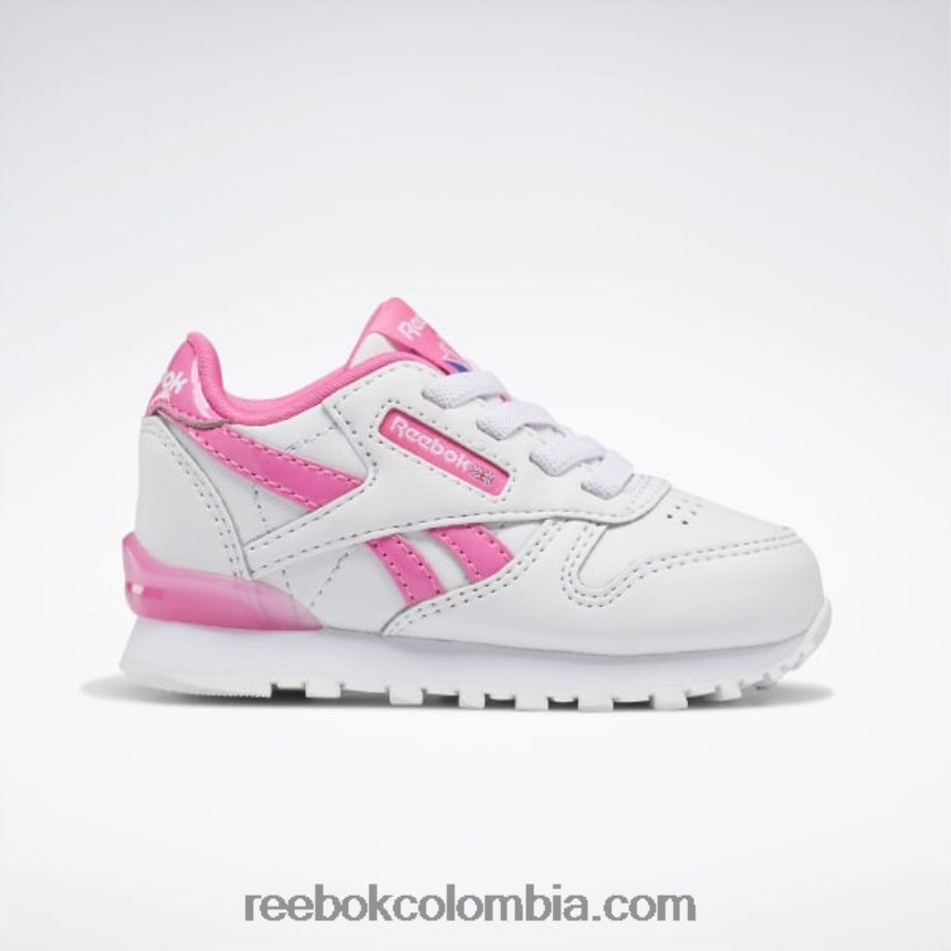 niños blanco ftwr/rosa atómico zapatos clásicos de cuero step 'n' flash - niño pequeño Reebok D260LP1377