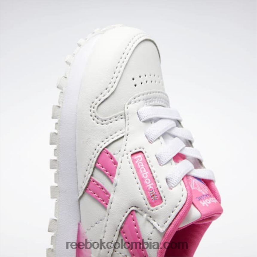 niños blanco ftwr/rosa atómico zapatos clásicos de cuero step \'n\' flash - niño pequeño Reebok D260LP1377