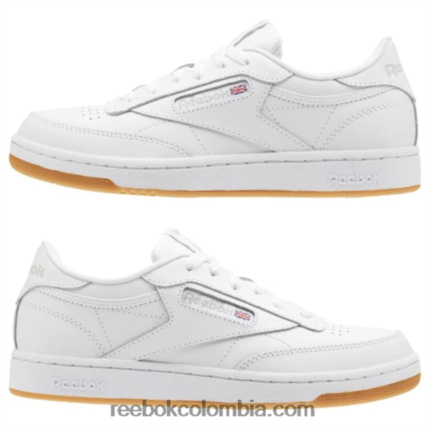 niños blanco/goma zapatos club c - escuela primaria Reebok D260LP1391