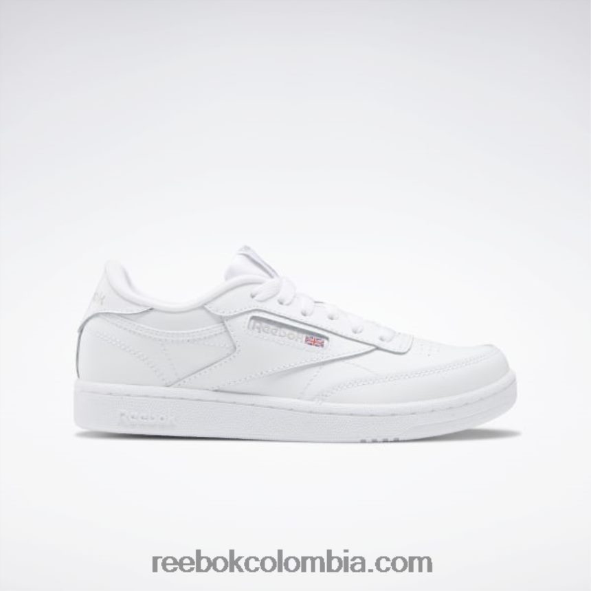 niños blanco/gris puro zapatos club c - escuela primaria Reebok D260LP1394