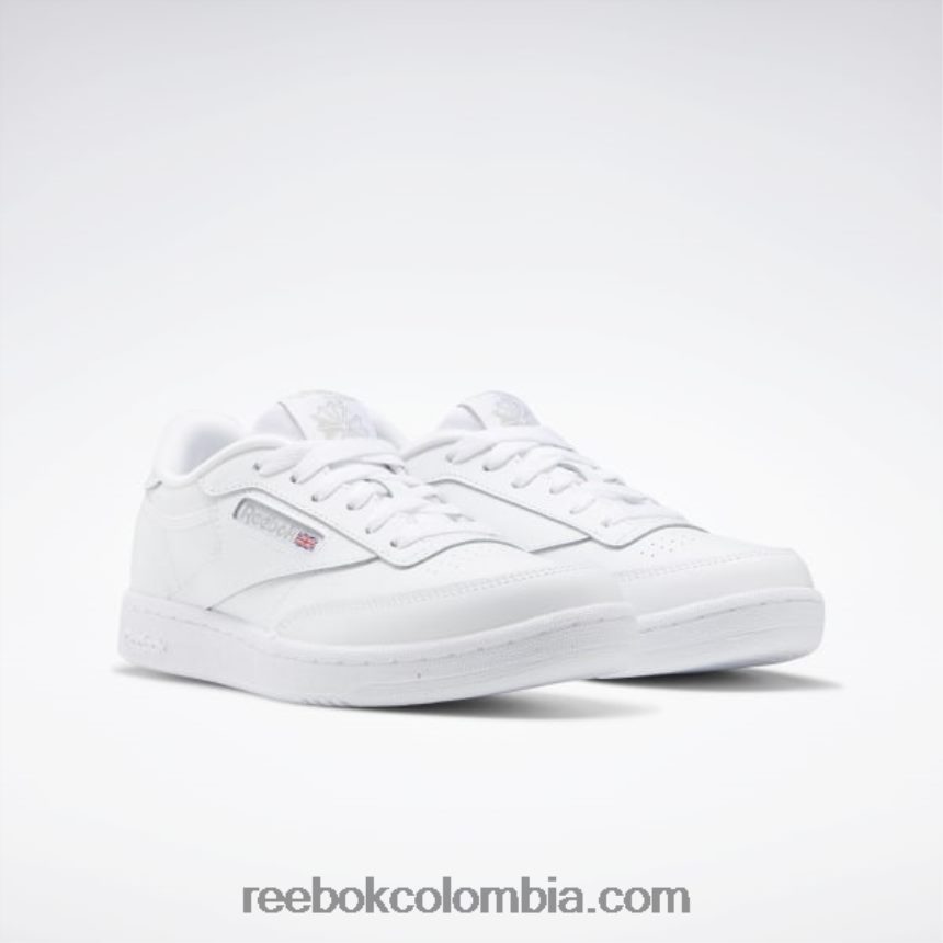 niños blanco/gris puro zapatos club c - escuela primaria Reebok D260LP1394