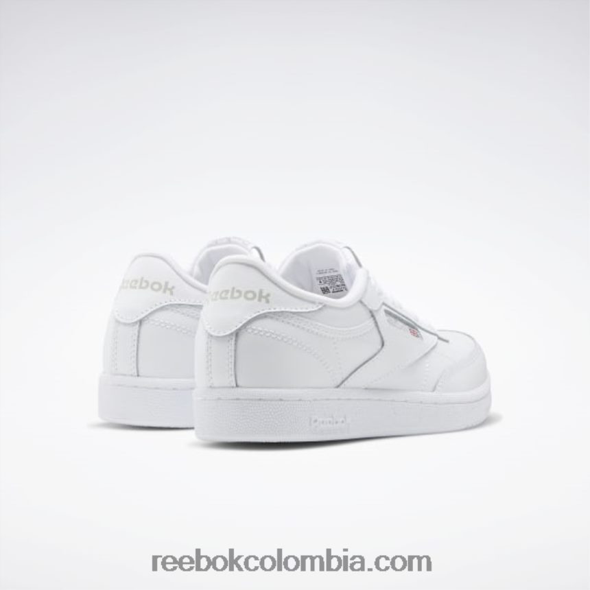 niños blanco/gris puro zapatos club c - escuela primaria Reebok D260LP1394