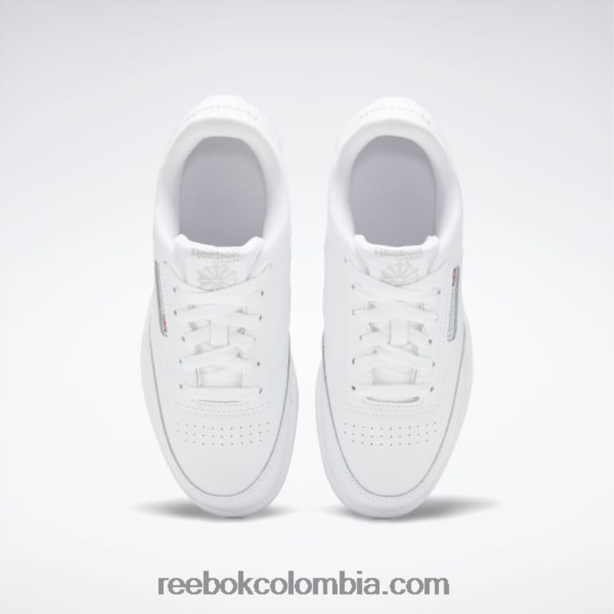 niños blanco/gris puro zapatos club c - escuela primaria Reebok D260LP1394