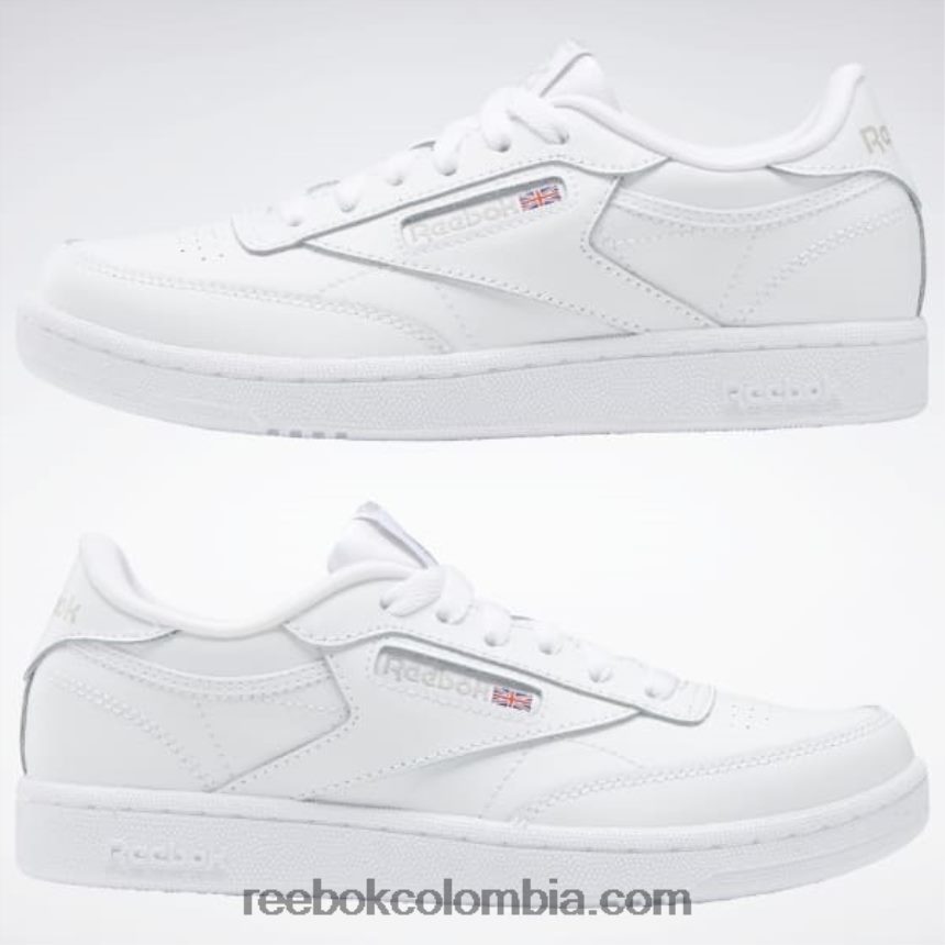 niños blanco/gris puro zapatos club c - escuela primaria Reebok D260LP1394