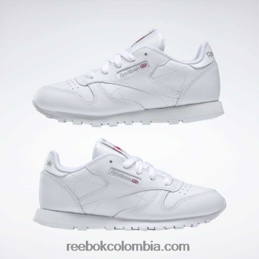 niños blanco zapatos clásicos de cuero - preescolar Reebok D260LP1385