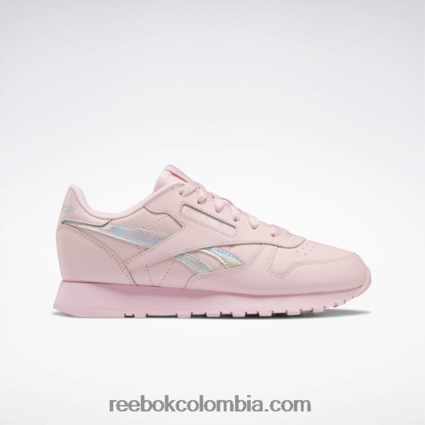 niños brillo rosa zapatos de cuero clásicos - escuela primaria Reebok D260LP1381