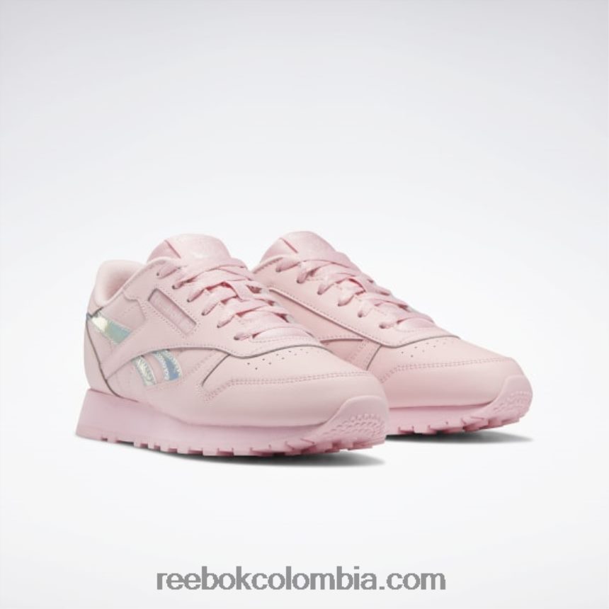 niños brillo rosa zapatos de cuero clásicos - escuela primaria Reebok D260LP1381