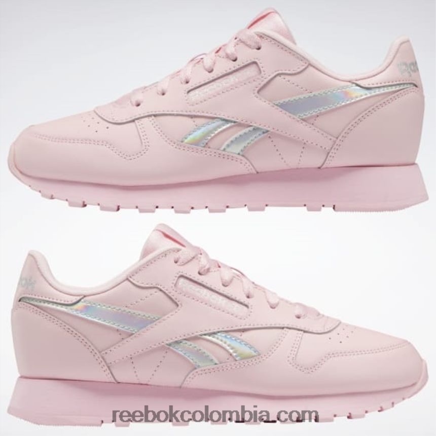 niños brillo rosa zapatos de cuero clásicos - escuela primaria Reebok D260LP1381