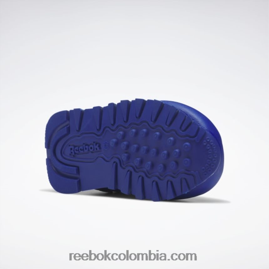 niños cobalto/púrpura habilidades/amarillo ácido solar zapatos de cuero clásicos del observatorio de animales - niño pequeño Reebok D260LP1406