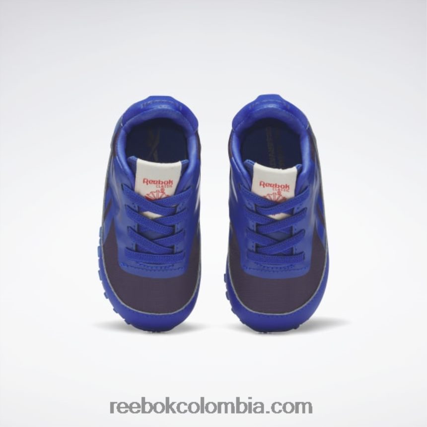 niños cobalto/púrpura habilidades/amarillo ácido solar zapatos de cuero clásicos del observatorio de animales - niño pequeño Reebok D260LP1406