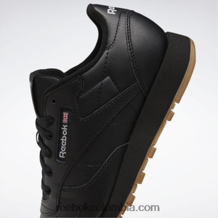 niños core negro/reebok goma de mascar-02 zapatos de cuero clásicos - escuela primaria Reebok D260LP1422