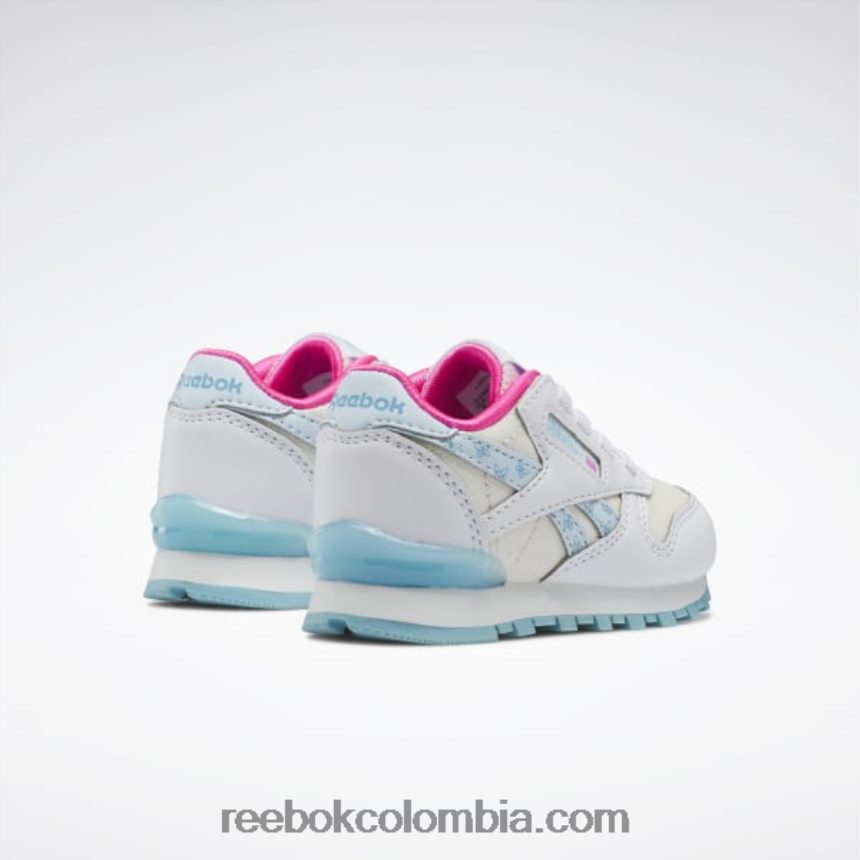 niños ftwr blanco/azul digital zapatos clásicos de cuero step \'n\' flash - niño pequeño Reebok D260LP1384