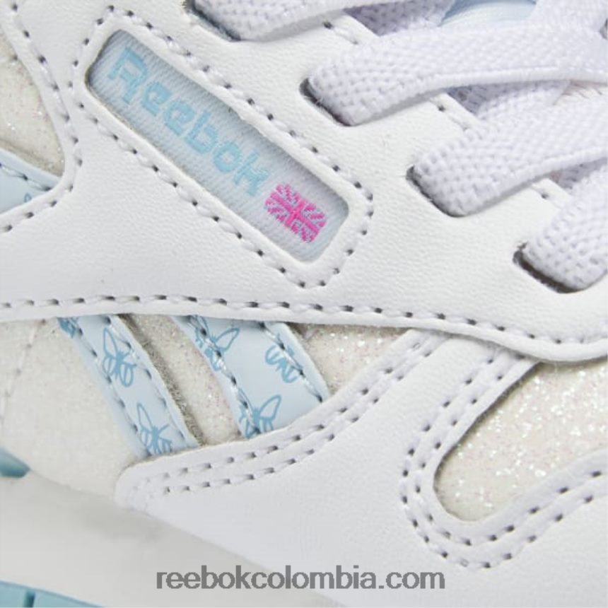 niños ftwr blanco/azul digital zapatos clásicos de cuero step \'n\' flash - niño pequeño Reebok D260LP1384