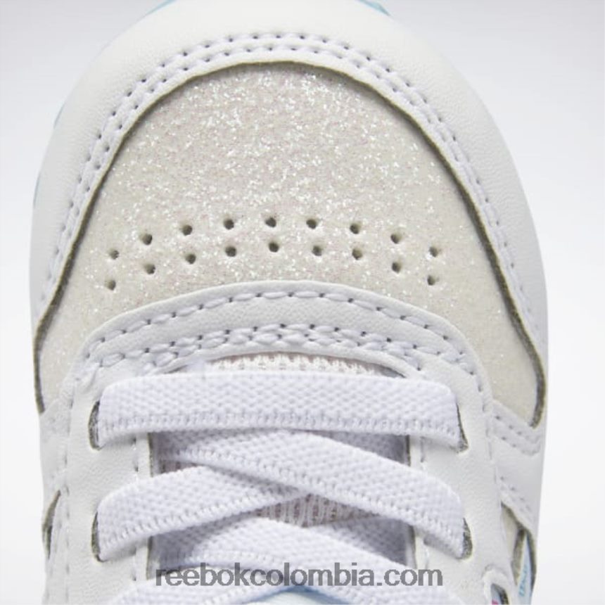 niños ftwr blanco/azul digital zapatos clásicos de cuero step \'n\' flash - niño pequeño Reebok D260LP1384