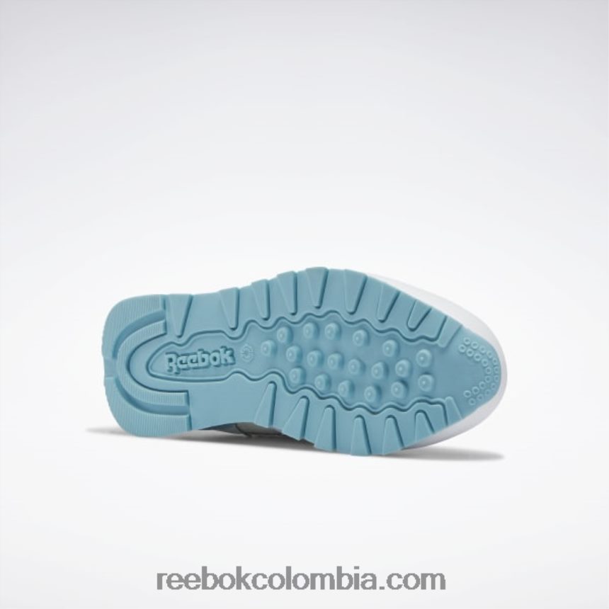 niños ftwr blanco/azul digital zapatos clásicos de cuero step \'n\' flash - preescolar Reebok D260LP1433