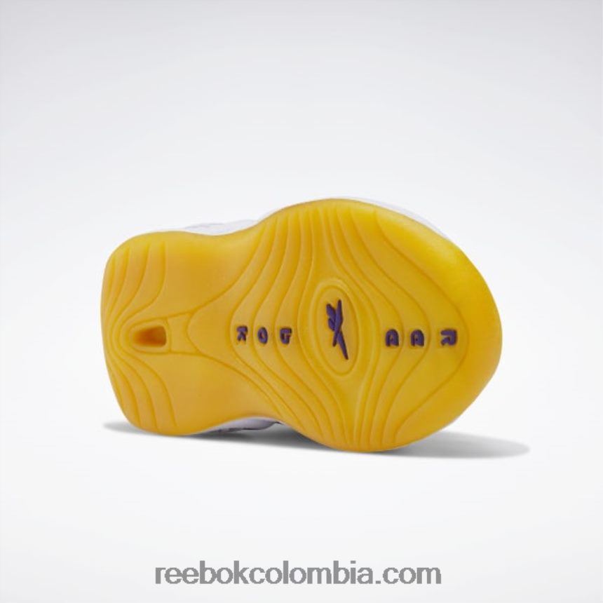 niños ftwr blanco/hilo amarillo/ultra violeta pregunta mid zapatos - niño Reebok D260LP1373
