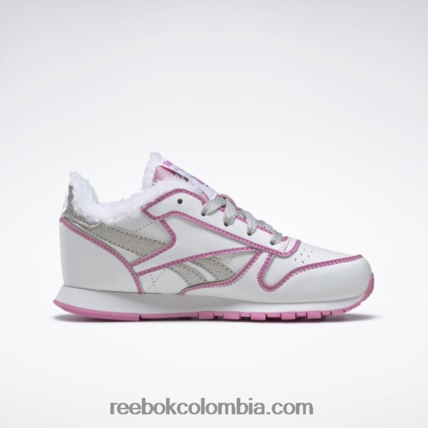 niños ftwr blanco/icono rosa peppa pig zapatos de cuero clásicos - preescolar Reebok D260LP1443