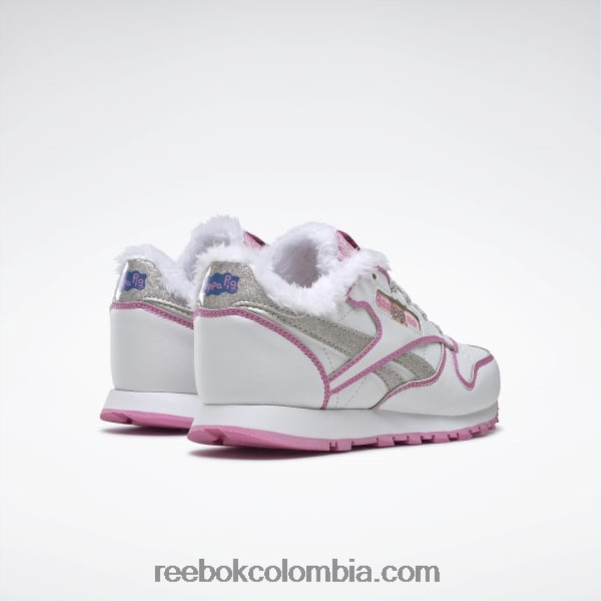 niños ftwr blanco/icono rosa peppa pig zapatos de cuero clásicos - preescolar Reebok D260LP1443