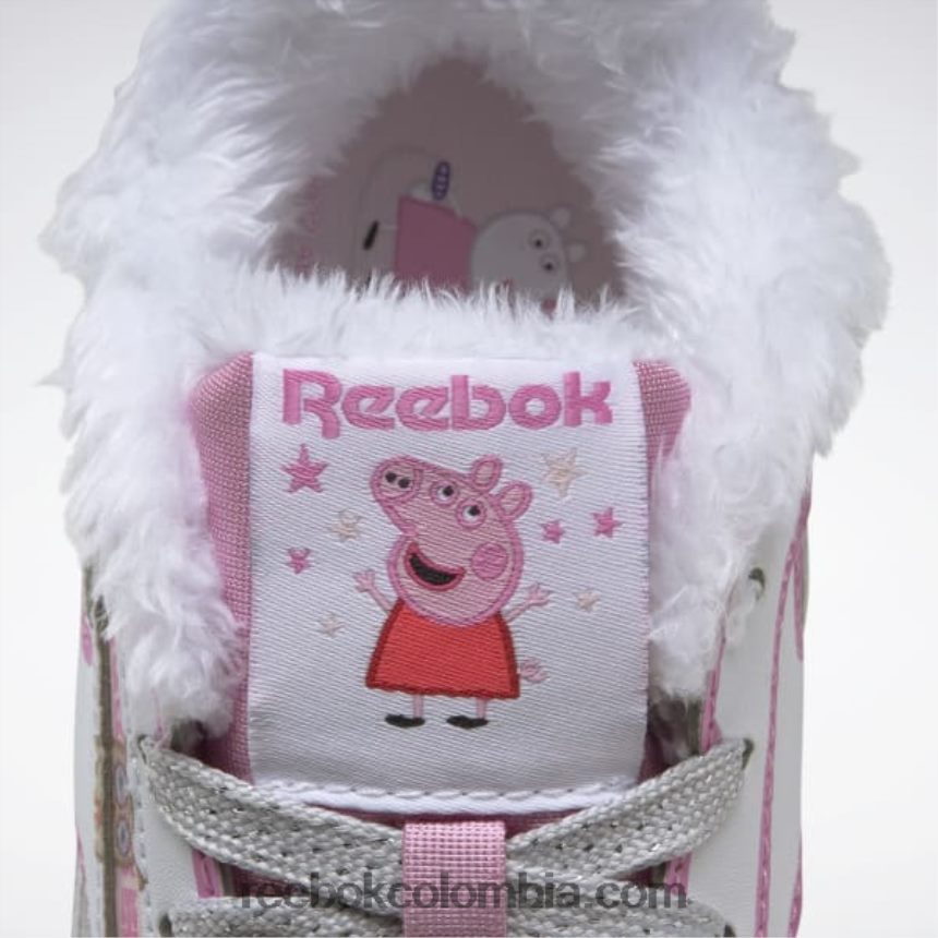 niños ftwr blanco/icono rosa peppa pig zapatos de cuero clásicos - preescolar Reebok D260LP1443