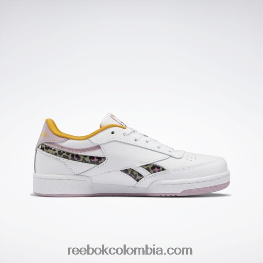 niños ftwr blanco/lila infundido/ocre brillante club c revenge zapatos - escuela primaria Reebok D260LP1428