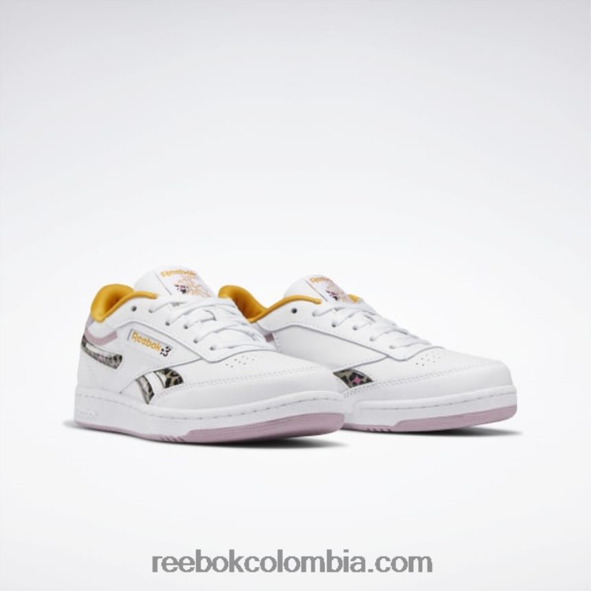 niños ftwr blanco/lila infundido/ocre brillante club c revenge zapatos - escuela primaria Reebok D260LP1428
