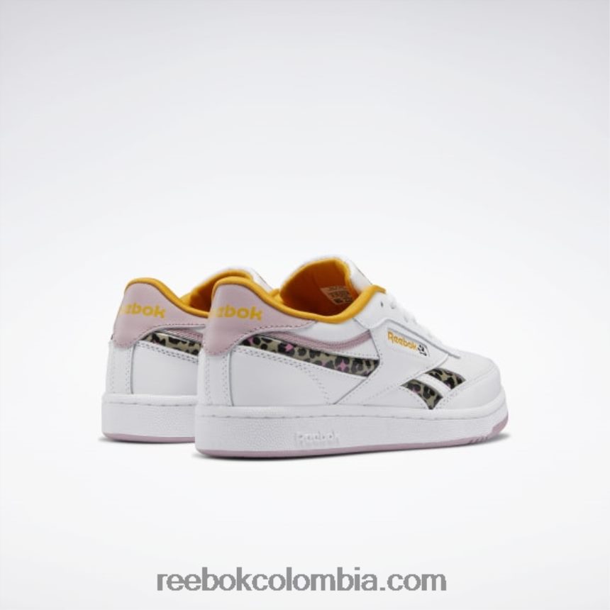 niños ftwr blanco/lila infundido/ocre brillante club c revenge zapatos - escuela primaria Reebok D260LP1428