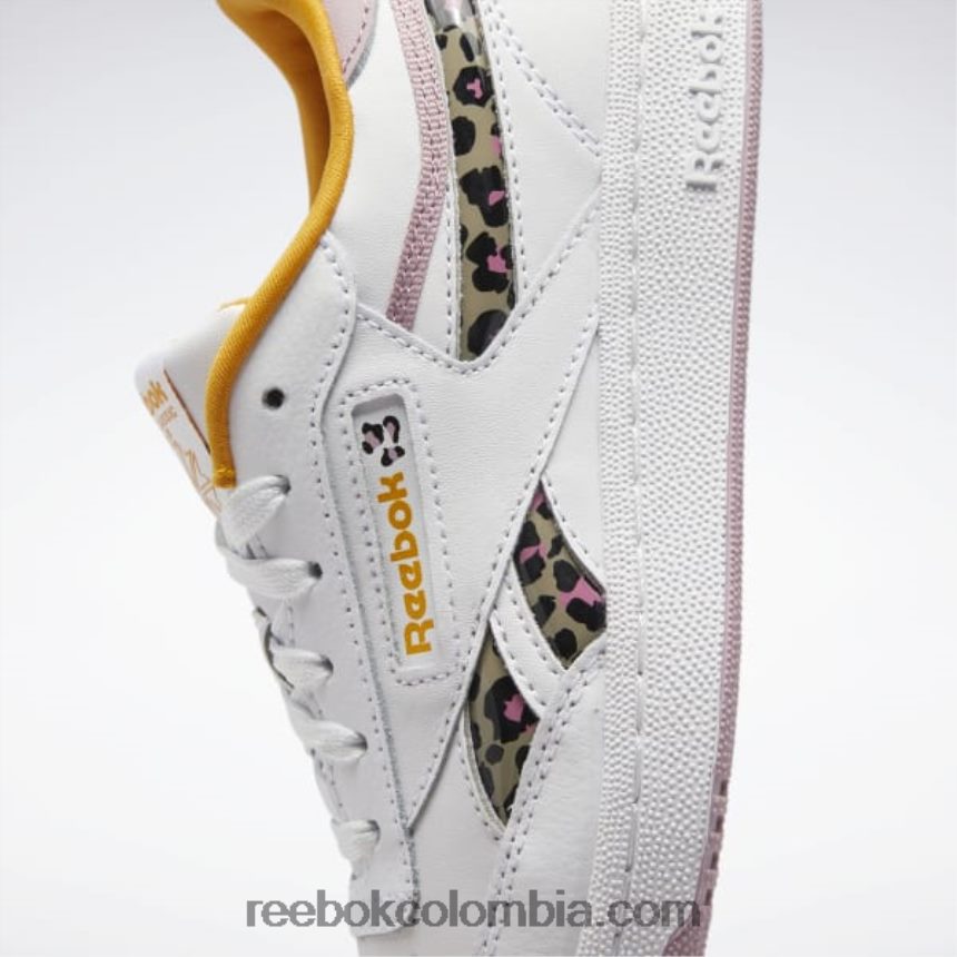 niños ftwr blanco/lila infundido/ocre brillante club c revenge zapatos - escuela primaria Reebok D260LP1428