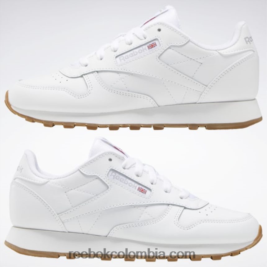 niños ftwr blanco/reebok goma de mascar-02 zapatos de cuero clásicos - escuela primaria Reebok D260LP1379