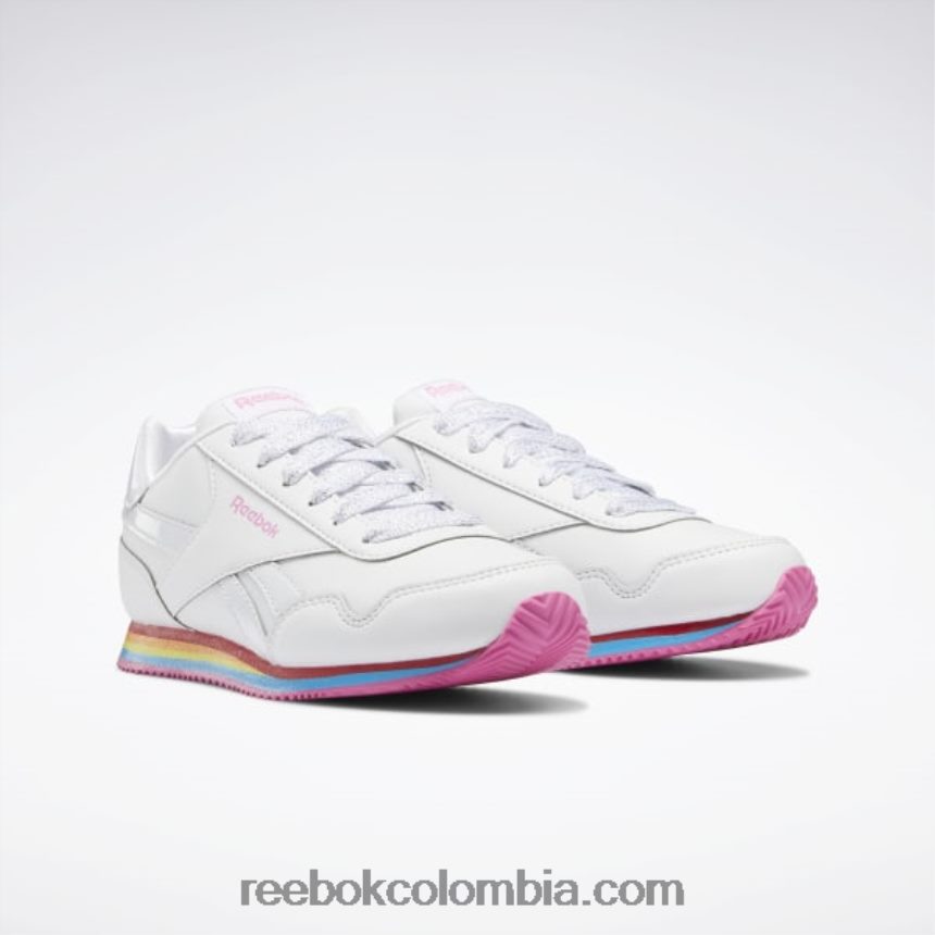 niños ftwr blanco/rosa verdadero zapatillas royal cl jog 3 - preescolar Reebok D260LP1419