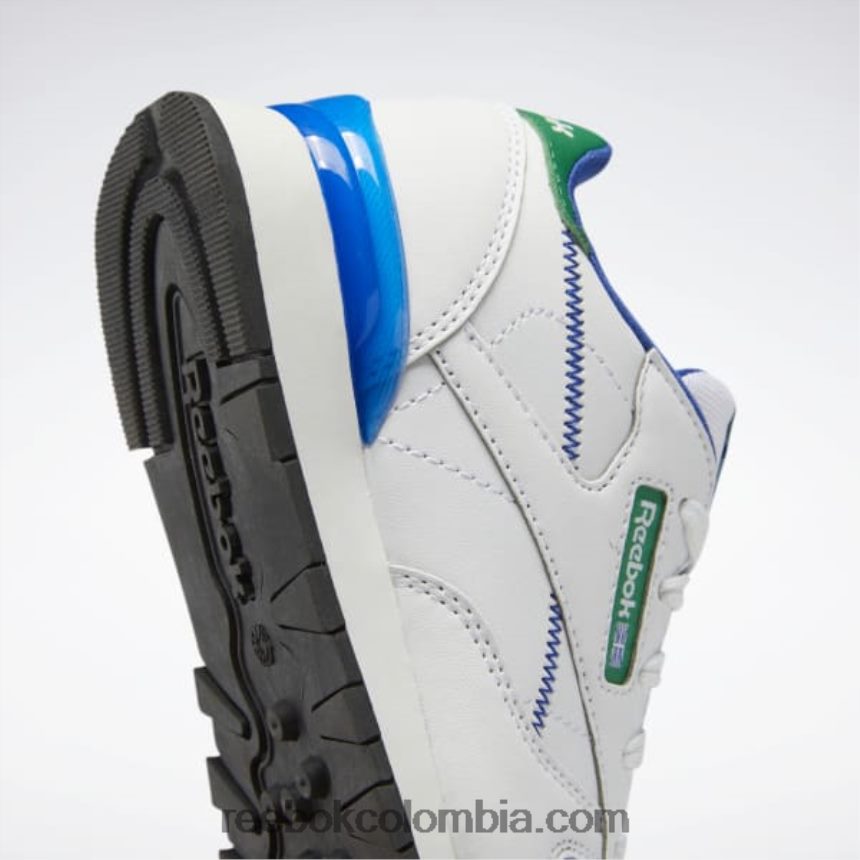 niños ftwr blanco/vector azul zapatos clásicos de cuero step \'n\' flash - preescolar Reebok D260LP1402