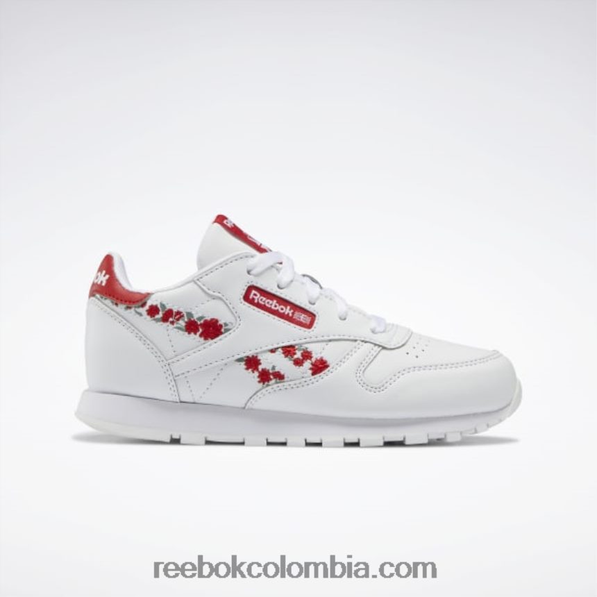niños ftwr blanco/vector rojo zapatos clásicos de cuero - preescolar Reebok D260LP1440