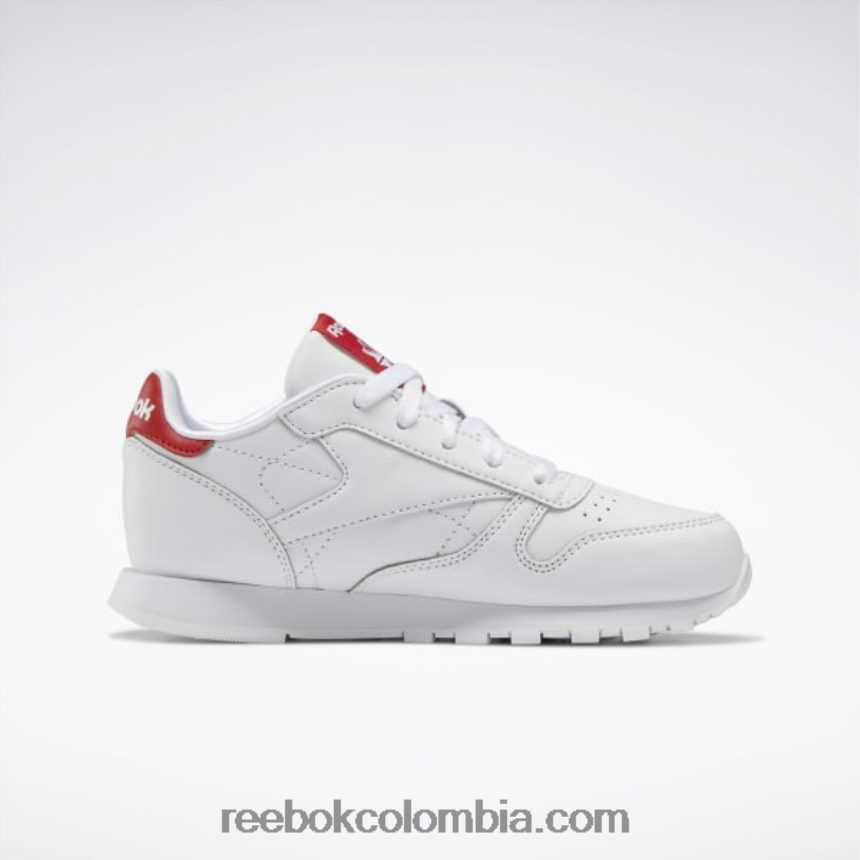 niños ftwr blanco/vector rojo zapatos clásicos de cuero - preescolar Reebok D260LP1440